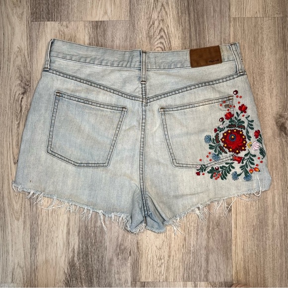 Madewell Embroidered Light Blue Denim‎ Shorts Size 29 - Picture 3 of 13